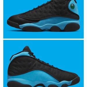Youth Air Jordan13 Retro Black/University Blue basketball shoes Sz 6.5